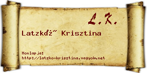 Latzkó Krisztina névjegykártya